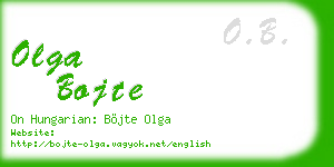 olga bojte business card